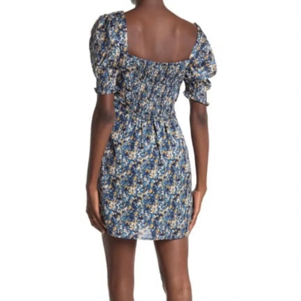 NWOT NSR Cami Sweetheart Neck Puff Sleeve Floral Print Mini Dress - Picture 2 of 10